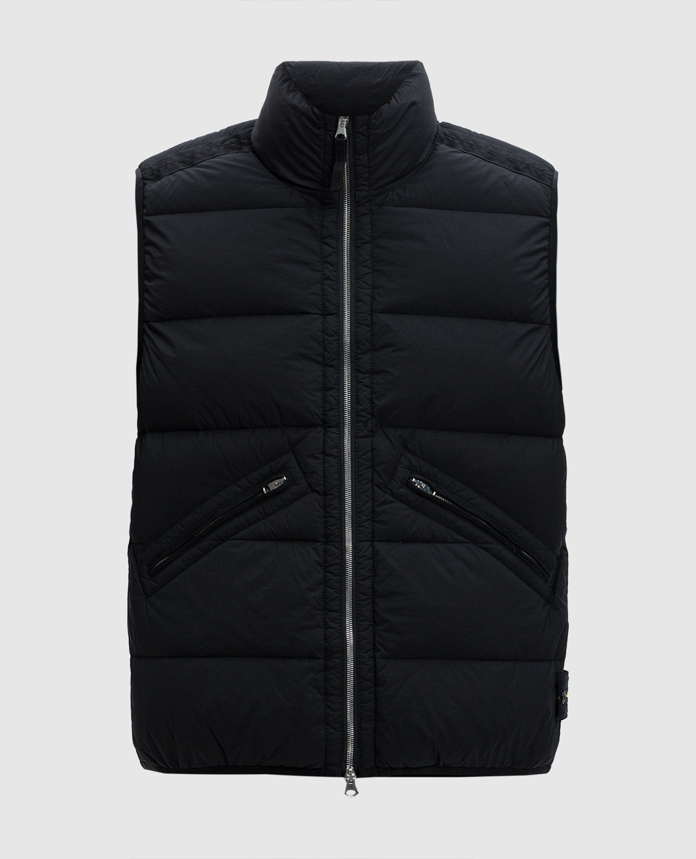 

Black down vest with logo Stone Island, Коричневый