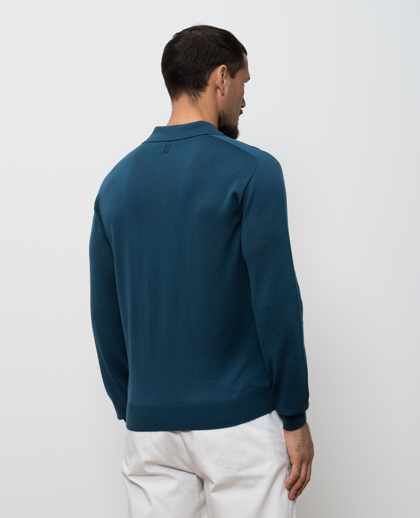 

Blue wool polo shirt Canali, Light blue