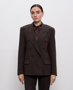 Jacob Lee Brown double-breasted wool jacket WWB2060AW25BWFIT