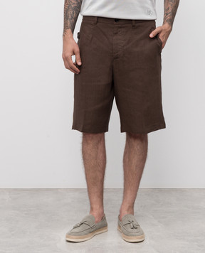 Dolce&Gabbana Brown linen shorts GP134TFU4LG