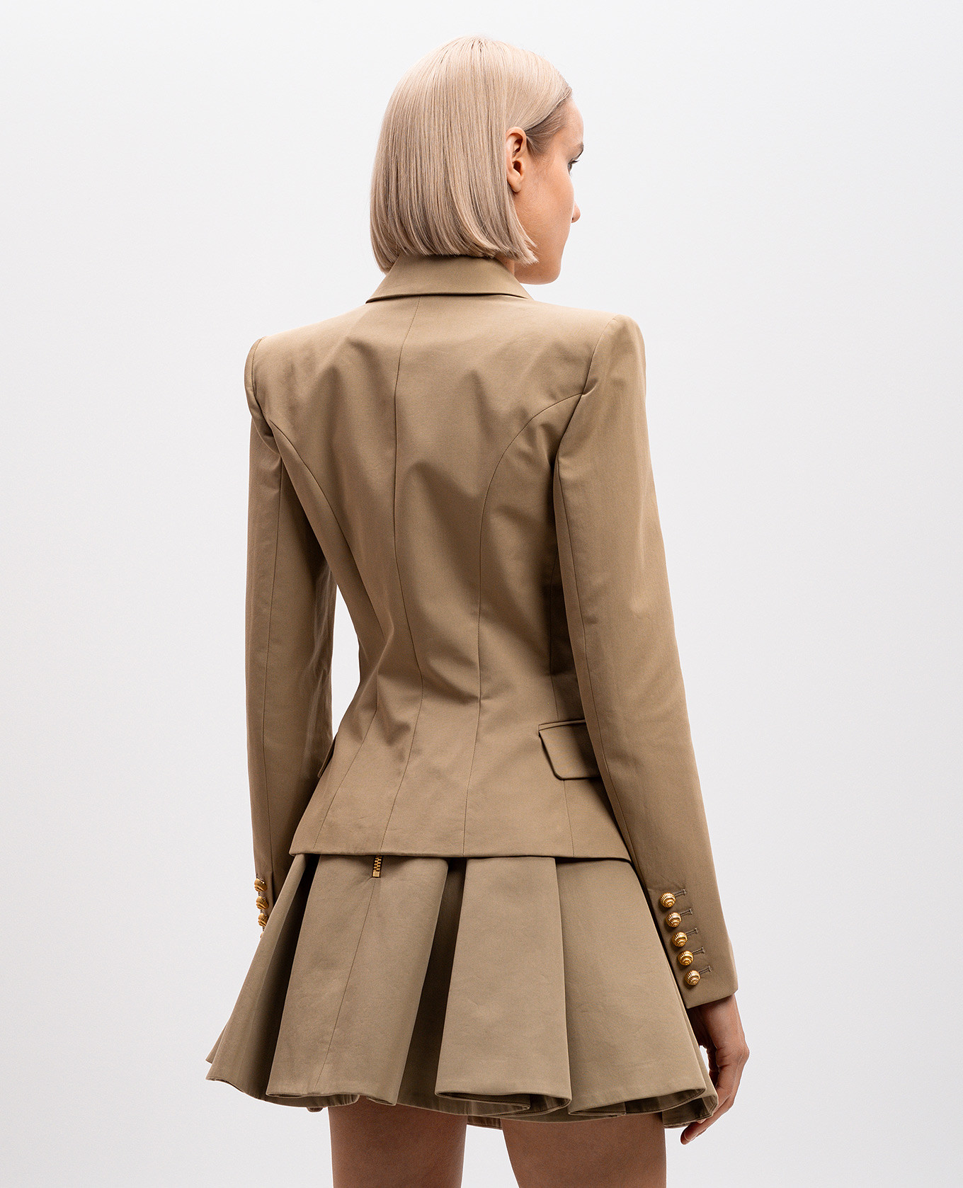 Beige jacket with branded rivets Balmain 4