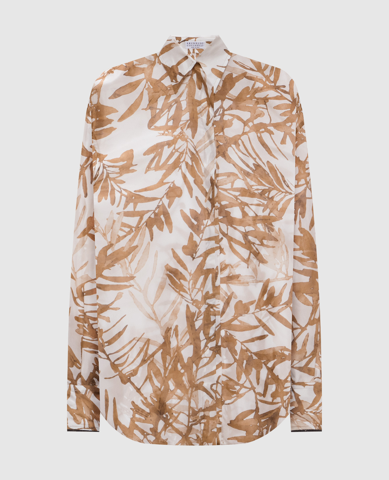 

Printed silk blouse Brunello Cucinelli, Brown