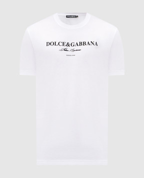 Dolce&Gabbana White T-shirt with logo print G8RN8TG7O9Y