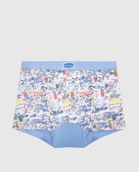 RiminiVeste Gasolino children's blue boxer briefs with graffiti print U3518
