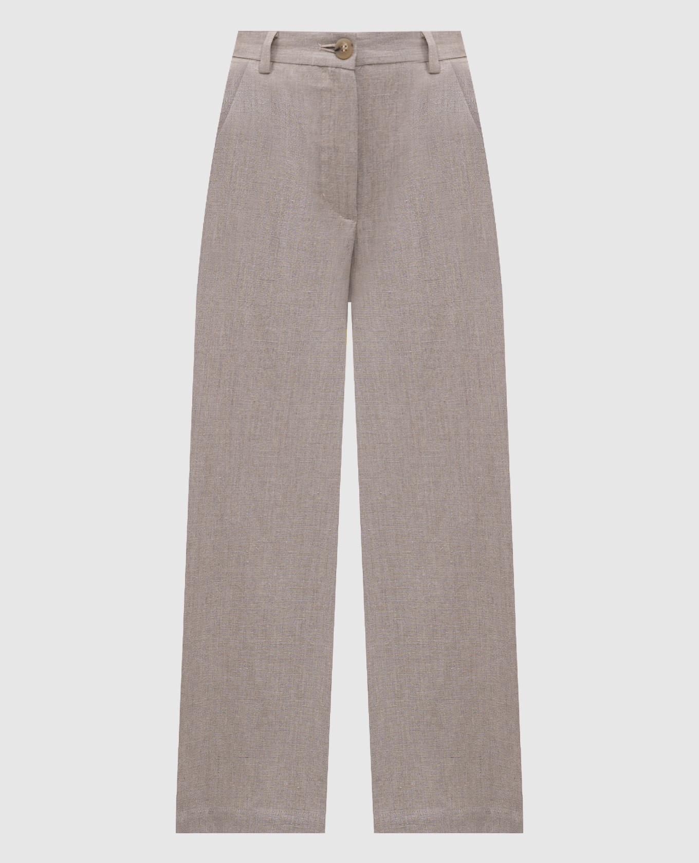 

Beige linen flared pants Solotre
