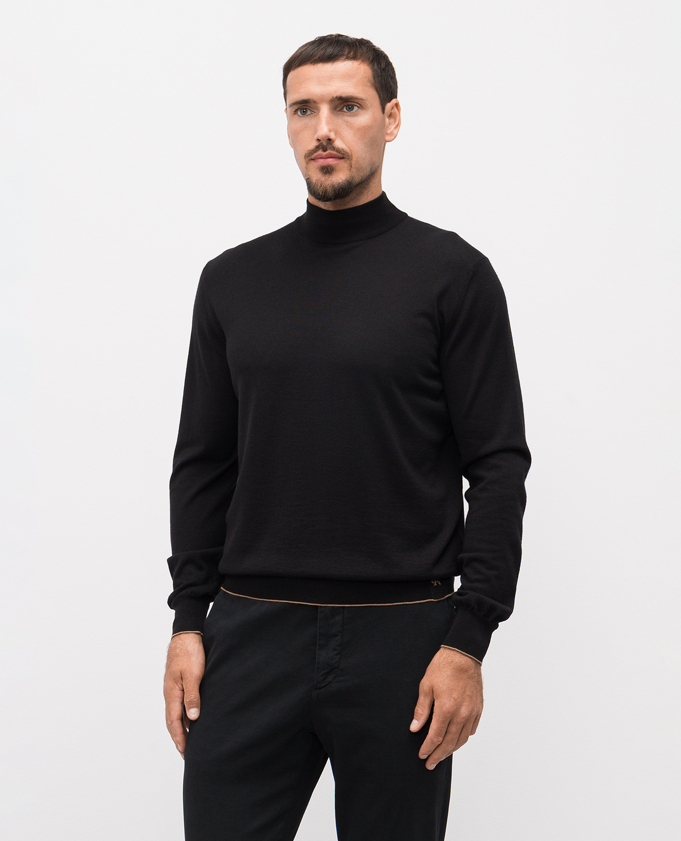 Black wool, silk and cashmere jumper with logo pattern Stefano Ricci 3