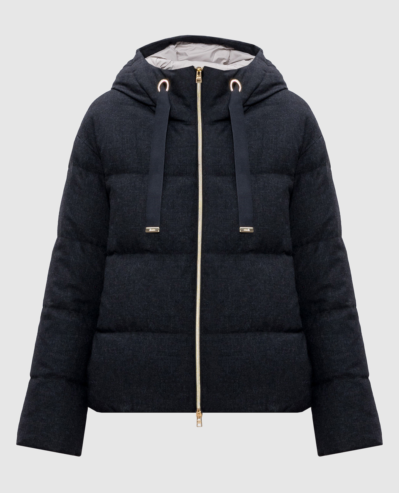 

Black cashmere down jacket with metallic logo Herno, Черный