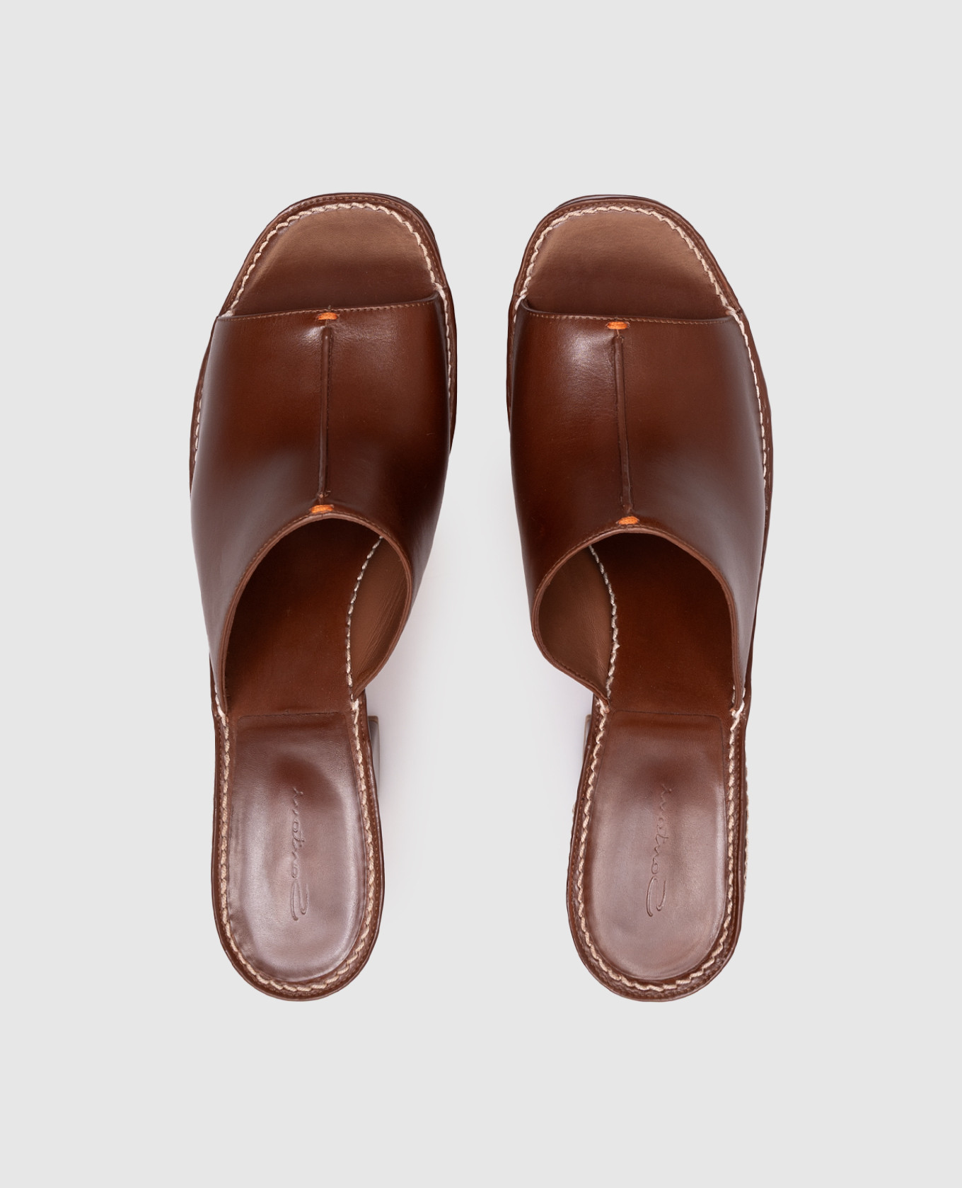 

Brown leather mules Santoni