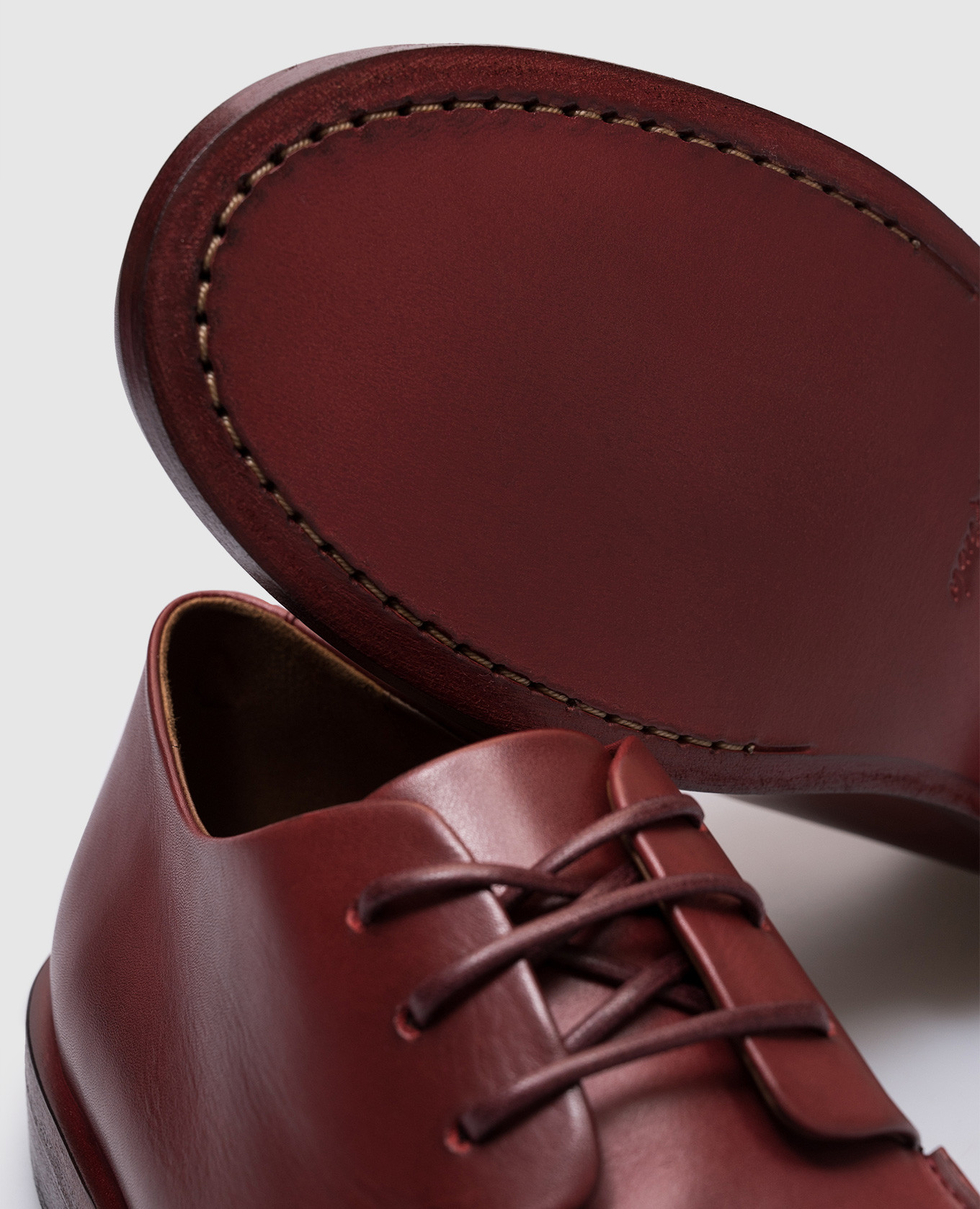

Burgundy leather Mocasso derby shoes Marsell
