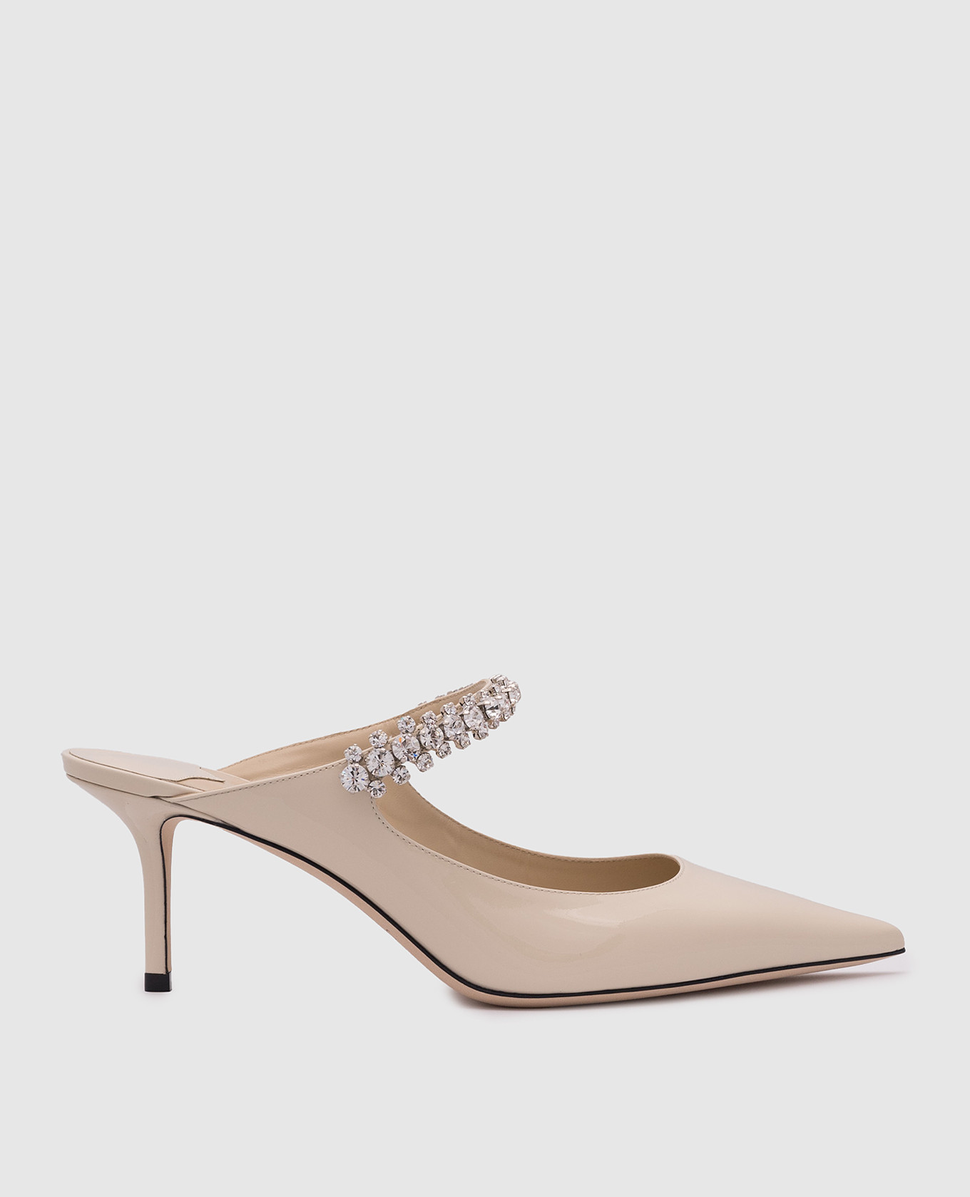 

Bing patent leather mules in beige with crystals Jimmy Choo