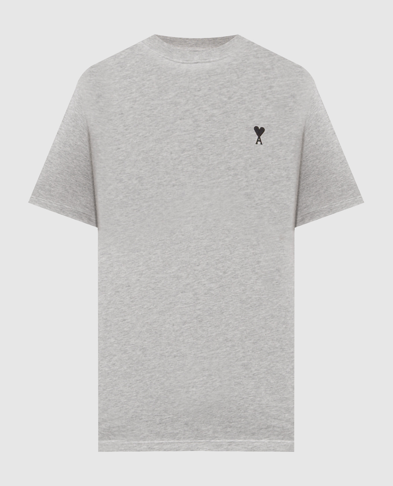 Grey melange T-shirt with embroidery Ami Paris