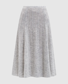 Twinset Gray midi skirt with wool 252TP3262