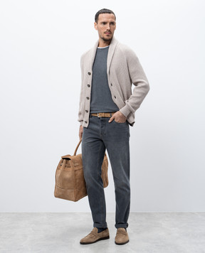 Brunello Cucinelli Grey melange layered T-shirt M0B137427