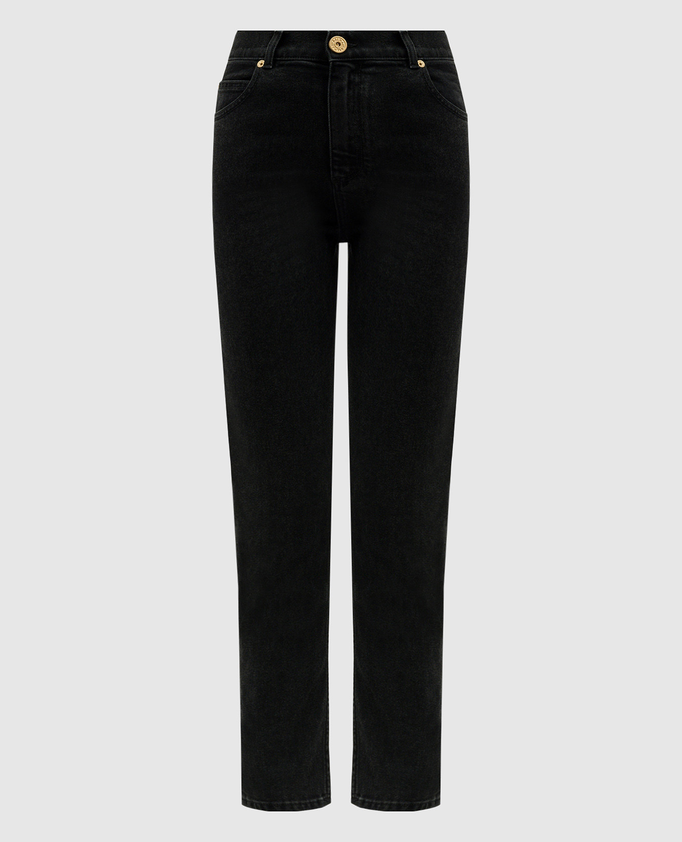 

Black high rise slim jeans Balmain