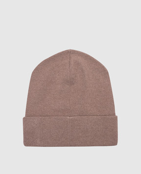 Brunello Cucinelli Brown cashmere hat with monil chain M12163199