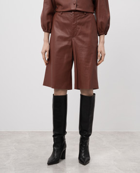 Simonetta Ravizza Brown leather bermuda shorts BERMUDA
