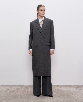 Brunello Cucinelli Gray double-breasted wool coat MD5739860