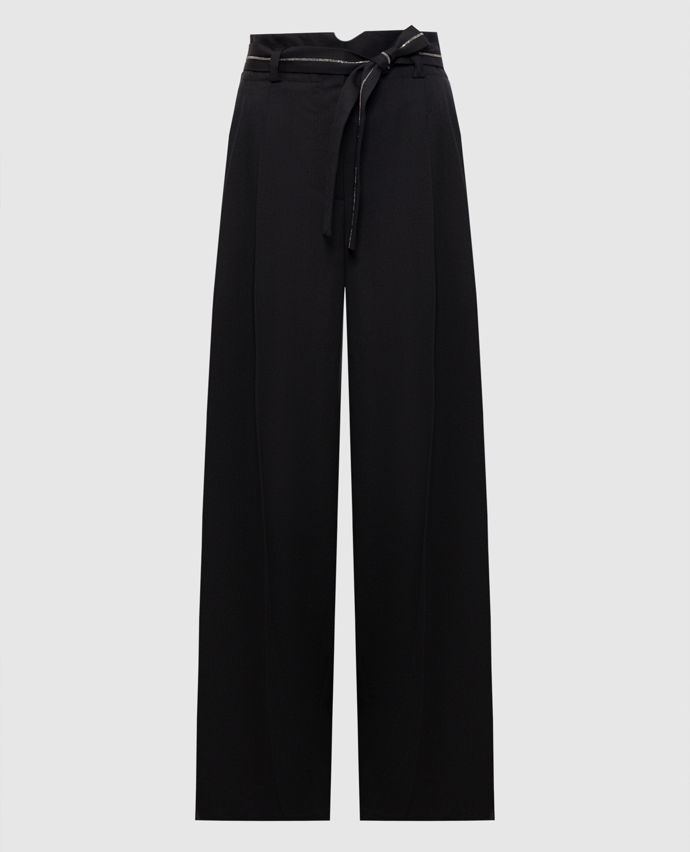 Brown wool pants with belt Peserico
