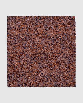 Stefano Ricci Children's brown tie with a pache made of silk in a pattern YDHNG501