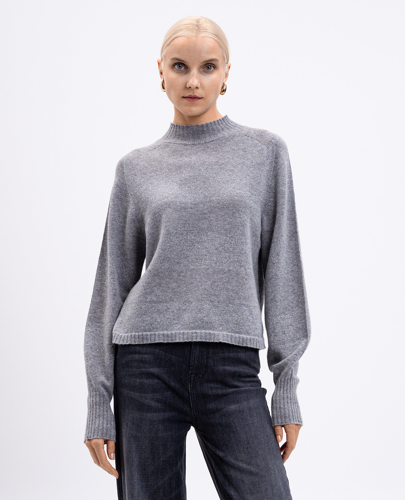 

Gray wool and cashmere jumper with lurex Twinset, Grey