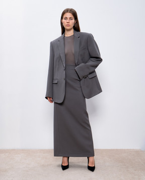 WARDROBE.NYC Gray woolen skirt W2071PC