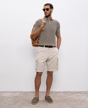 Brunello Cucinelli Beige linen cargo shorts MR471U0030
