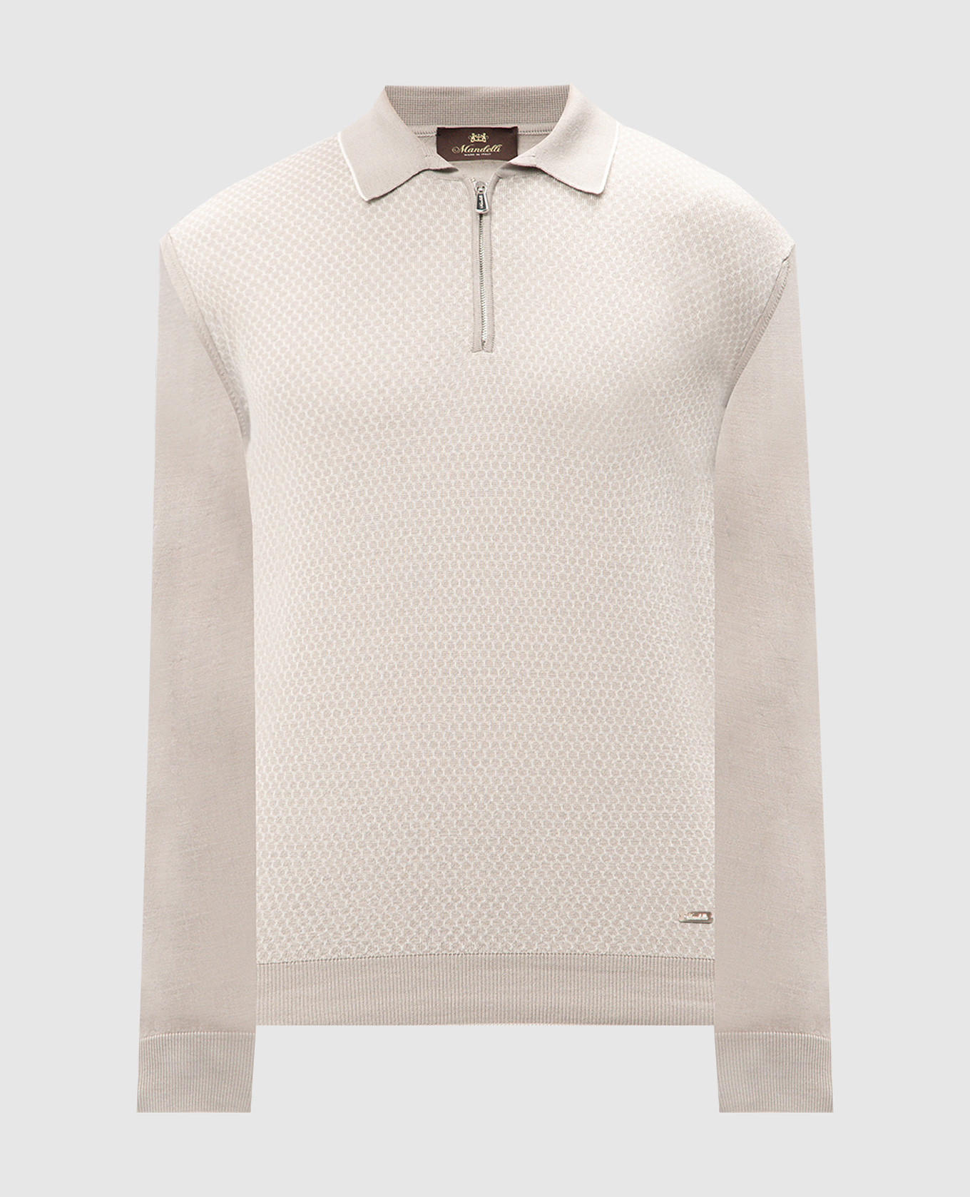 

Beige polo shirt made of wool and silk in a pattern Enrico Mandelli