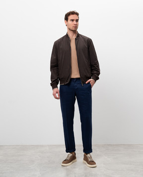 Marco Pescarolo Blue linen pants CARACCIOLO5102