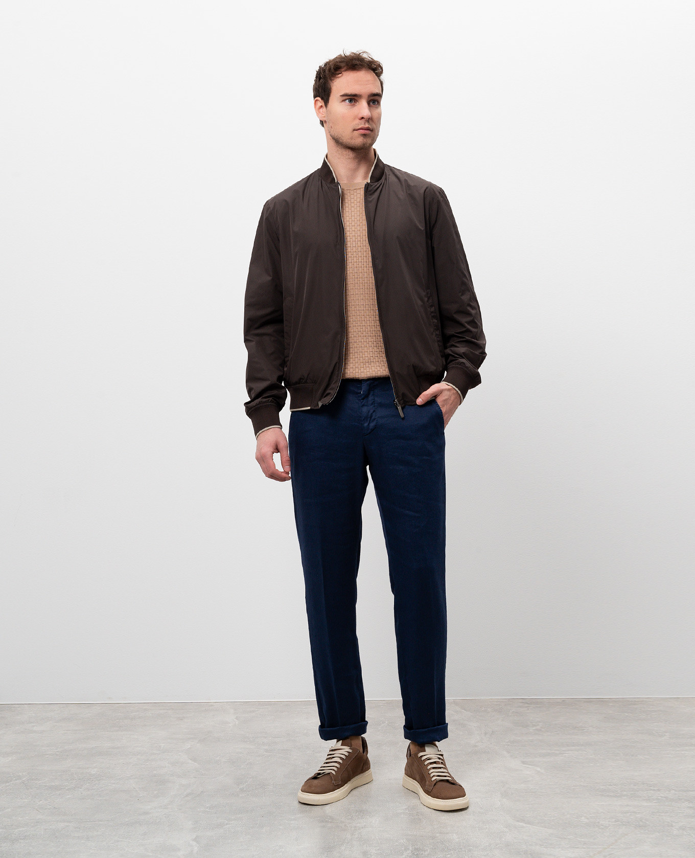 

Blue linen pants Marco Pescarolo