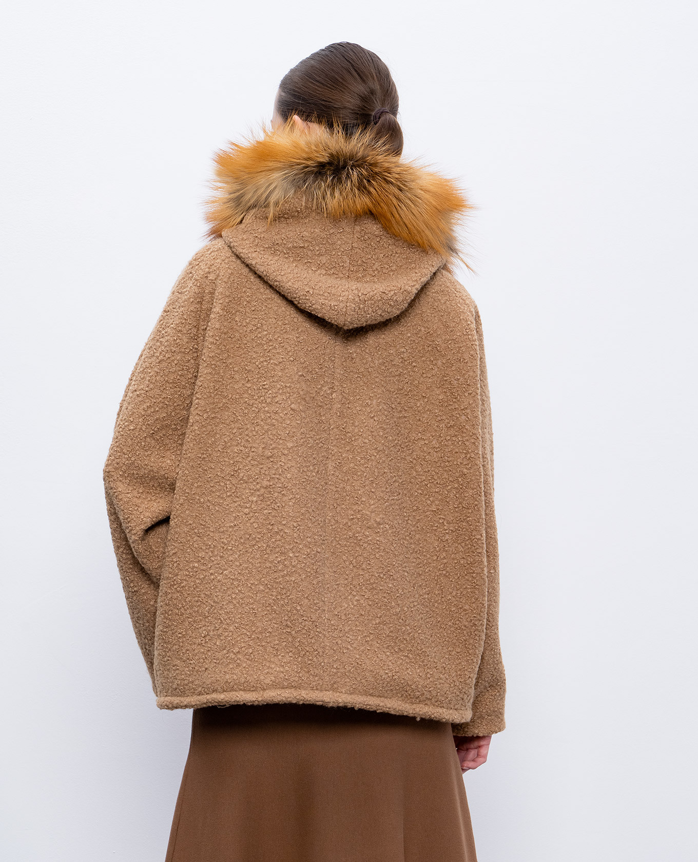 

Beige Codice jacket with fox fur Simonetta Ravizza