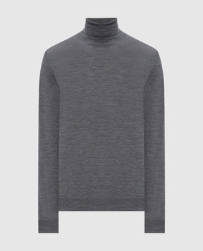 Brunello Cucinelli Grey melange wool and cashmere turtleneck M2400103