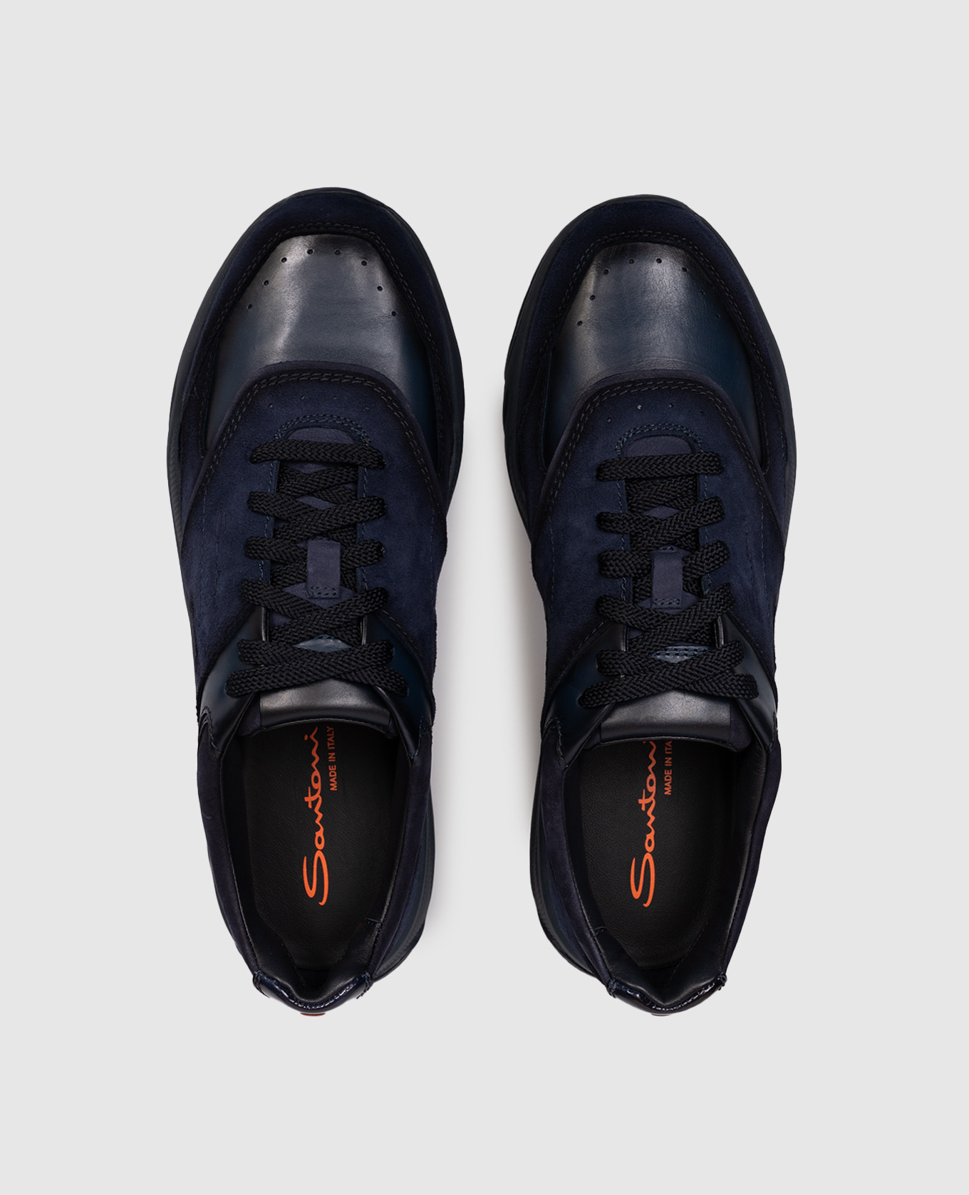 

Blue suede sneakers with a degraded effect Santoni