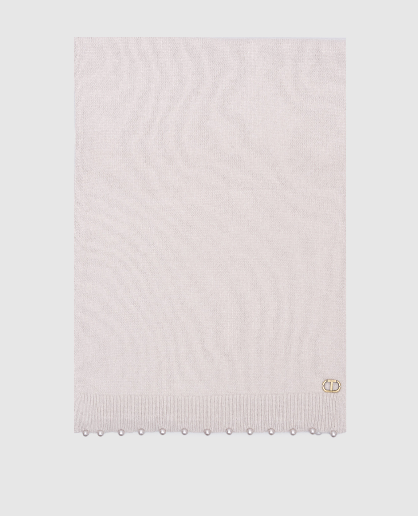 

Gray angora scarf with beads Twinset, Grey