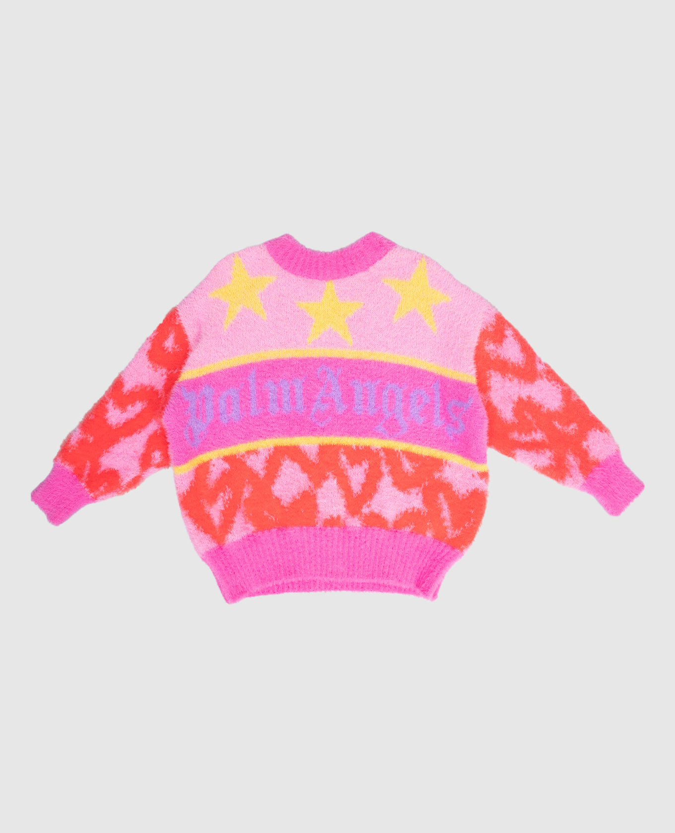 Children&#39;s pink sweater Spray Hearts Palm Angels