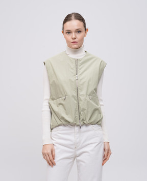 MooRER ZEFY green vest with linen ZEFYWFC