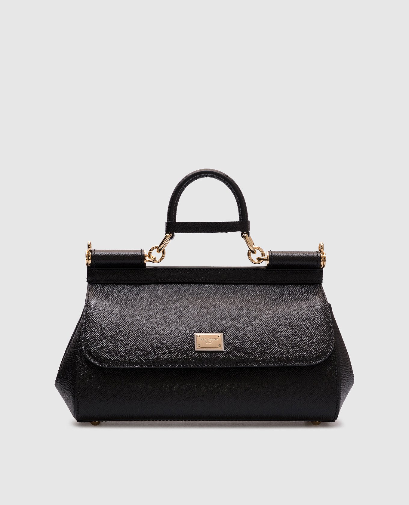 

Sicily black leather bag with logo Dolce&Gabbana