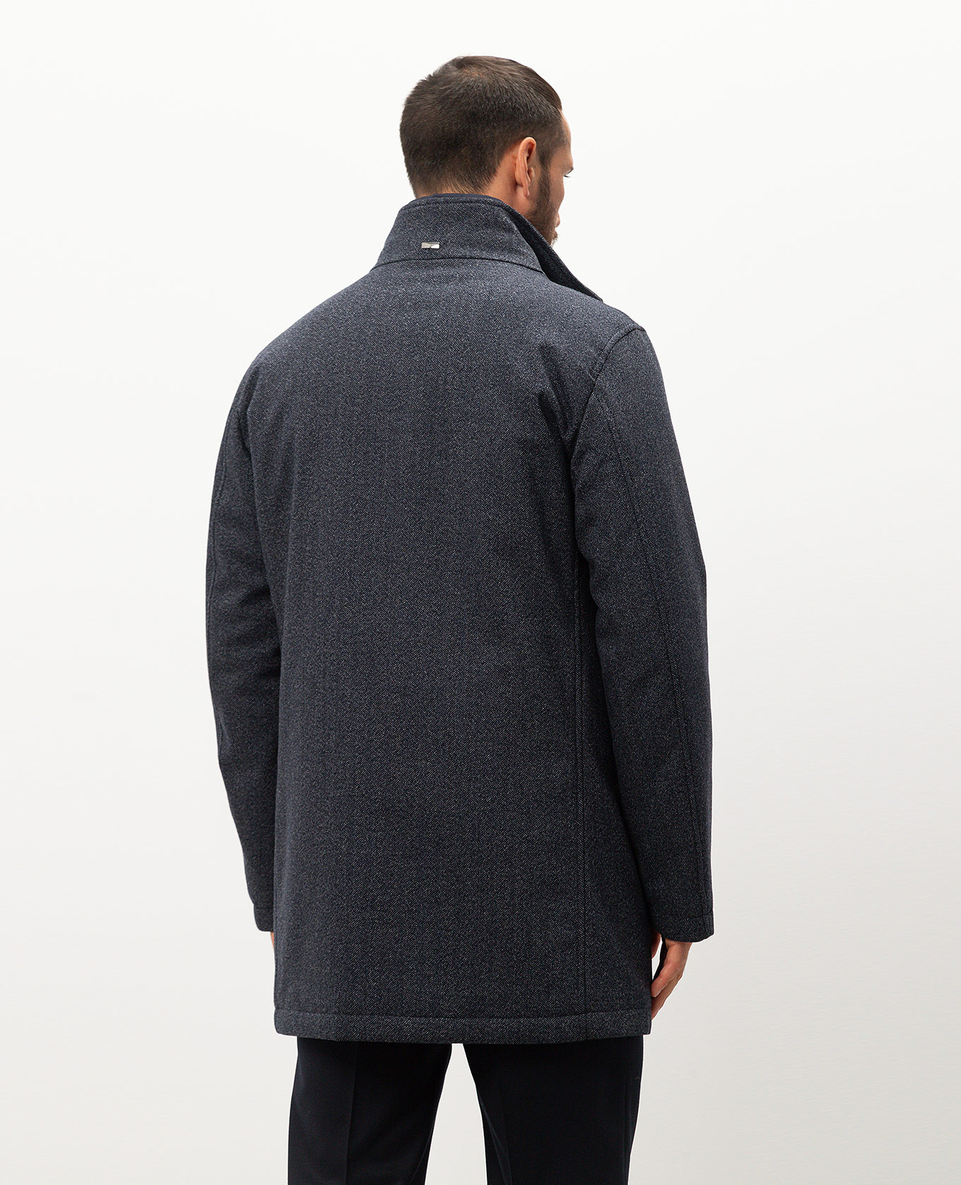 

Blue coat made of wool insulated with a removable bar Herno