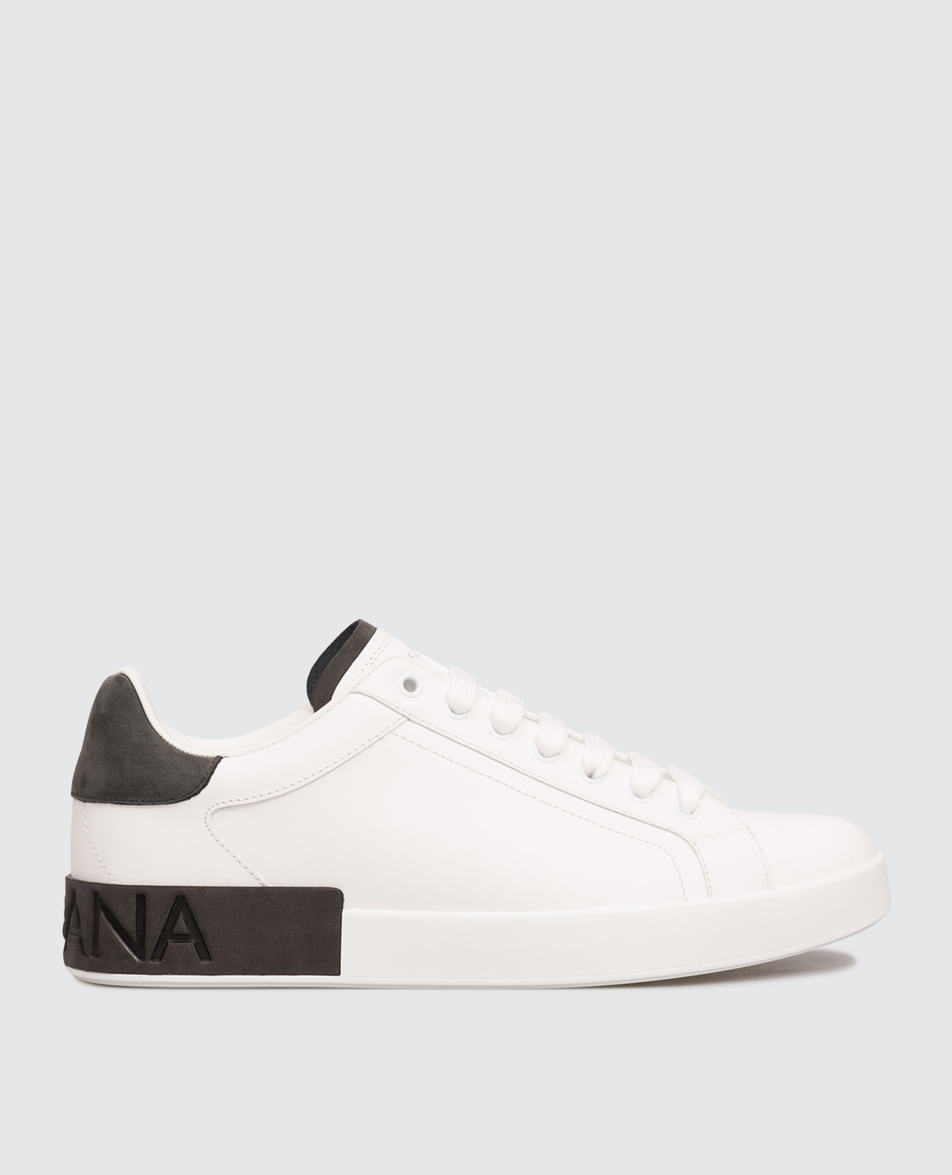 White leather sneakers with logo Dolce&Gabbana