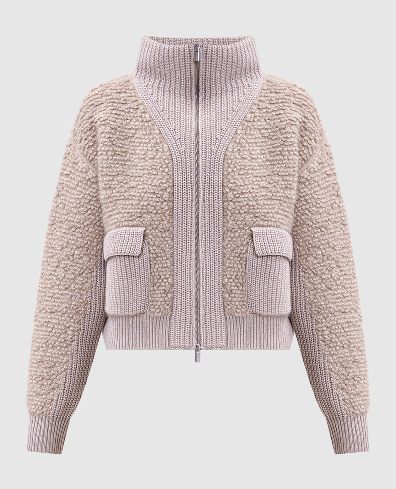 Beige wool and silk cardigan Peserico