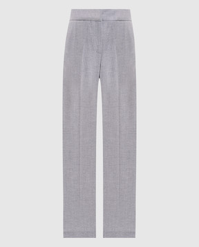 Peserico Gray wool patterned pants A0456906413