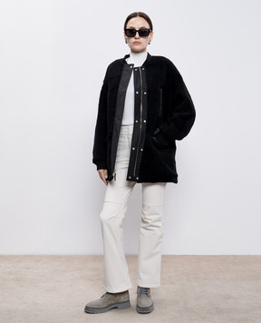 Yves Salomon Army Black two-way jacket 25WFM00878NB4X