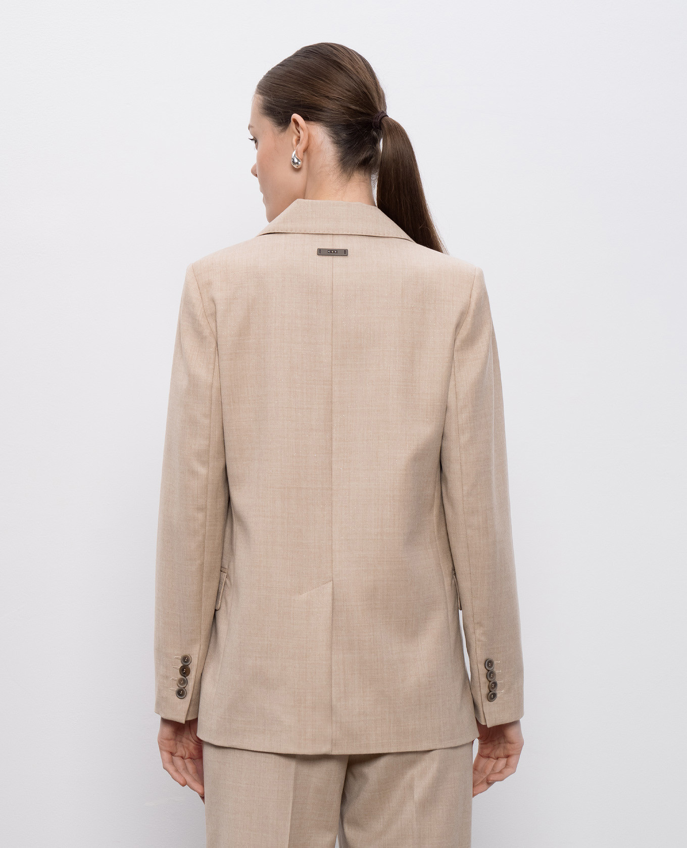 Beige wool jacket with lurex Peserico 4