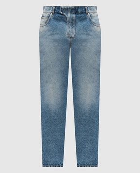 Balmain Blue jeans with a worn effect EH0MI083DF44