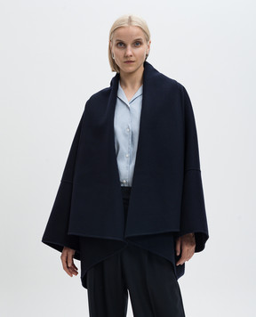 The Row Blue Mavis asymmetrical wool and cashmere kimono coat 8123W3072