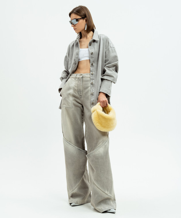 デニム・ジーパン THE ATTICO Used effect jeans Gray 247WCP198D089 The Attico - Gray jeans with a vintage effect 247WCP198D089