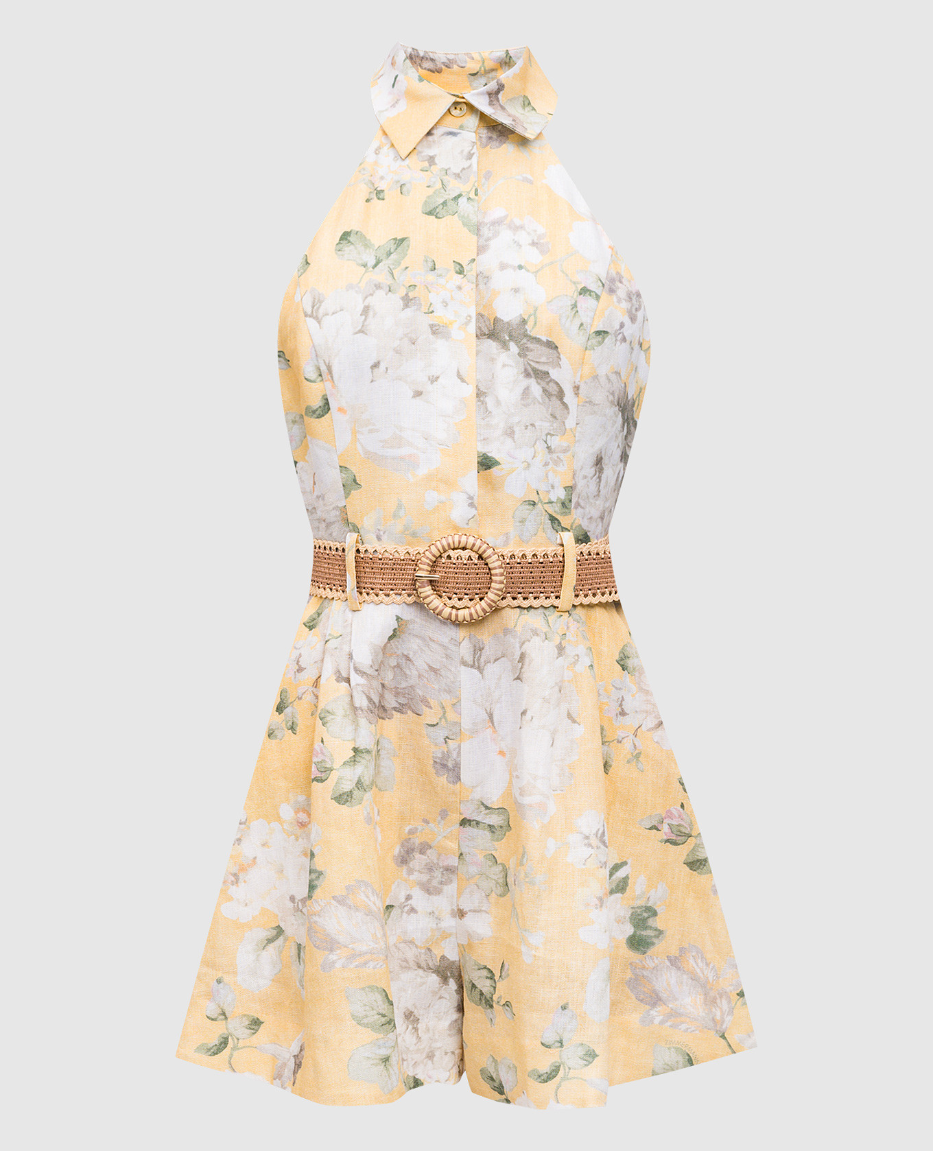 

Yellow Acacia linen jumpsuit Zimmermann