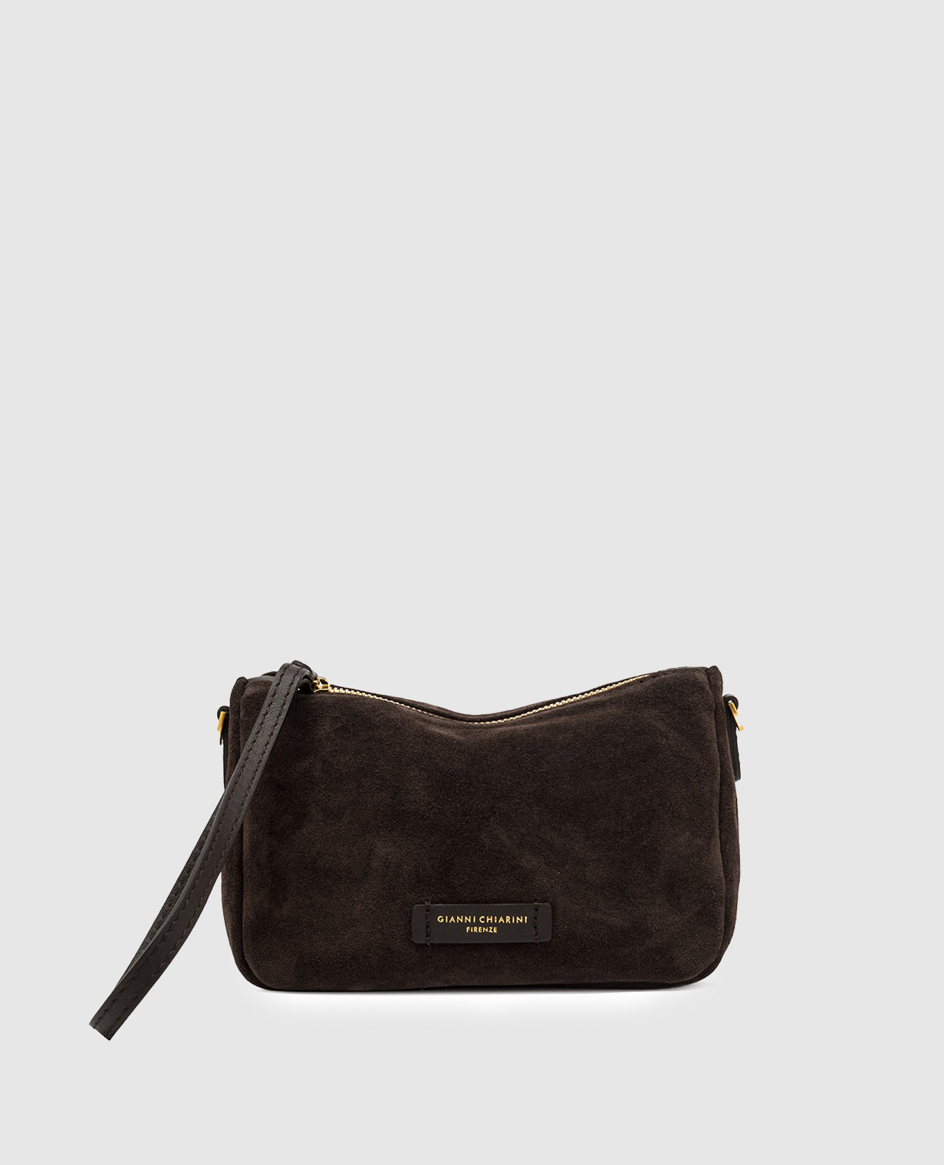 

Brown suede Nora cross-body bag with logo Gianni Chiarini