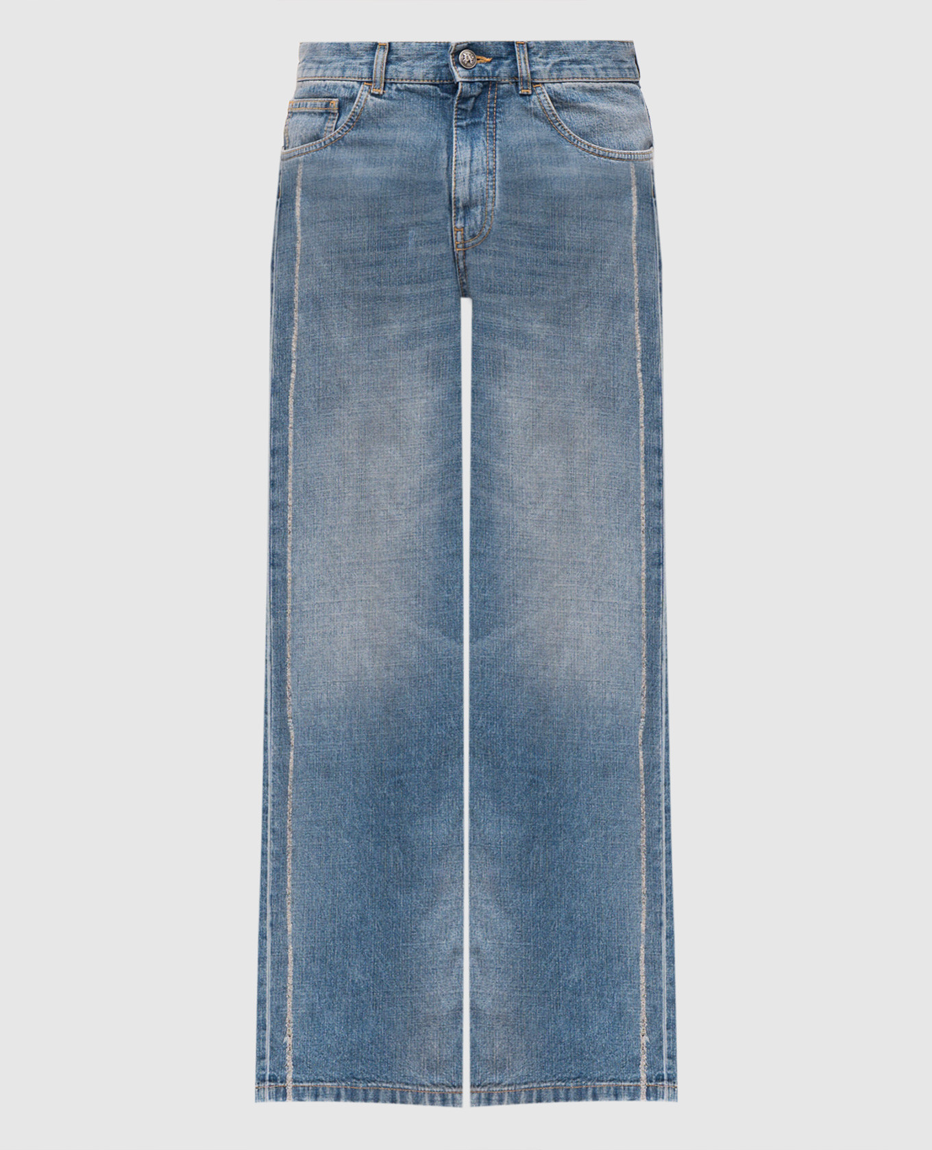 Blue jeans with logo print Palm Angels