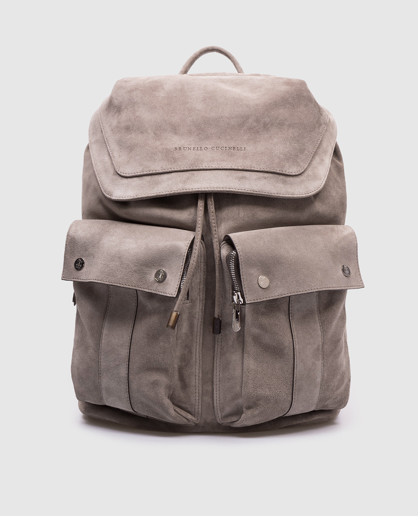 

Leisure gray suede backpack Brunello Cucinelli, Grey