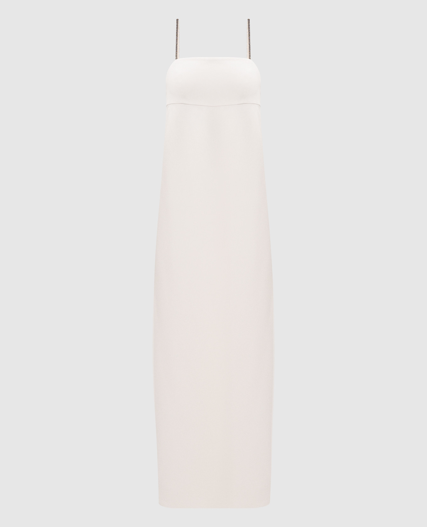 

White maxi dress with silk and chain monil Brunello Cucinelli
